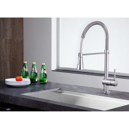 Anzzi Carriage Single Handle Standard Kitchen Faucet in Brushed Nickel KF-AZ211BN